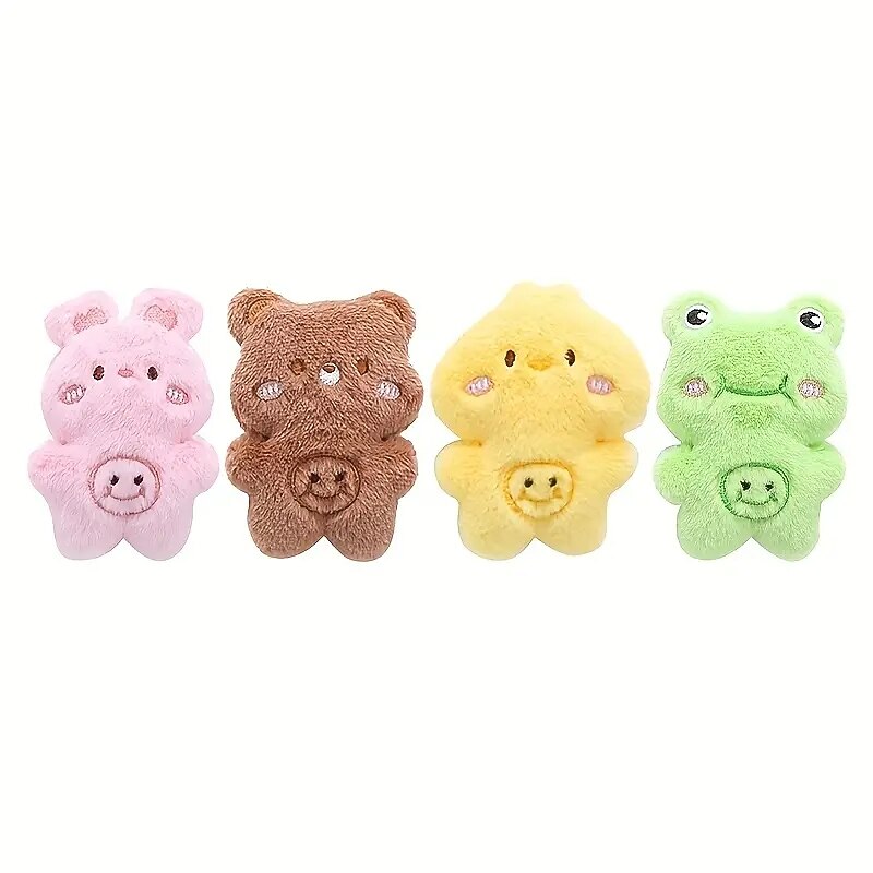 1pc Pet Cute Animals Design Cat Teaser Plush Toy Interactive ToyFor Cat And Dog Supply2