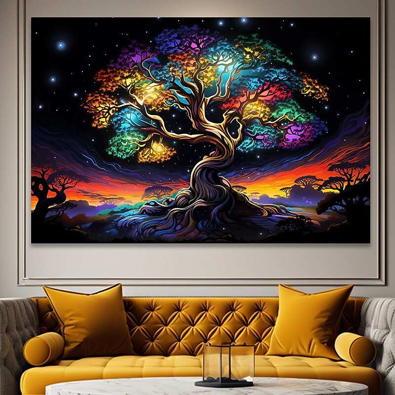 People Wall Art Canvas Colorful Tree of Life Prints and Posters Pictures Decorative Fabric Painting For Living Room Pictures No Frame2