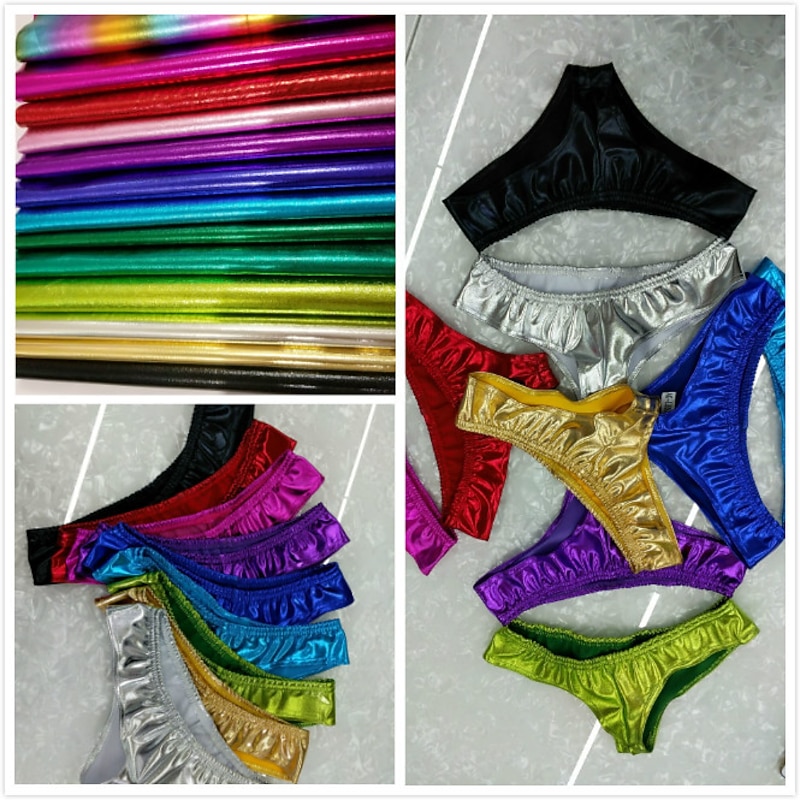 Metallic 1980s Shiny Latex Patent Shorts PU Leather Bodycon Solid Color Fancy Dress Women's Masquerade Party Bachelorette Party Pride Parade Adults' Shorts2