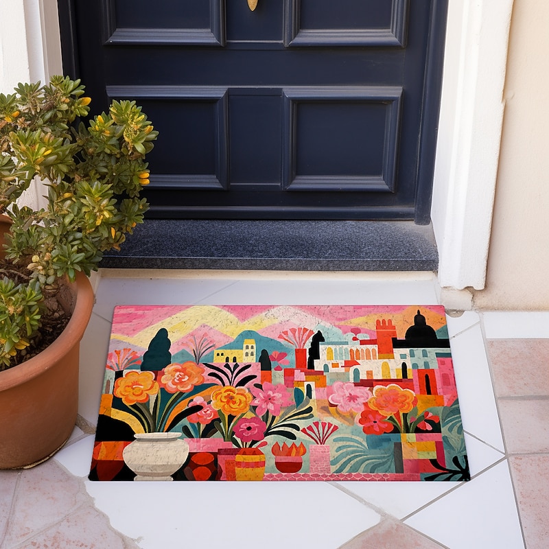 Colorful City Doormat Floor Mats Washable Rugs Kitchen Mat Non-Slip Oil Proof Rug Indoor Outdoor Mat Bedroom Decor Bathroom Mat Entrance Rug3