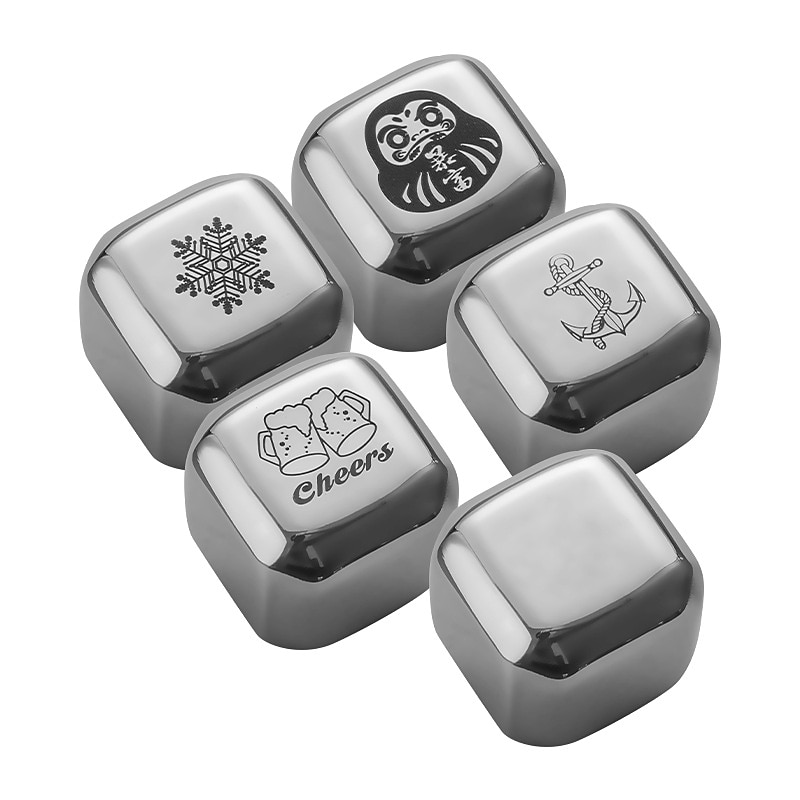 2 Pcs 304 Stainless Steel Ice Cubes For Quick Freezing Foreign Liquor Beer Whiskey Ice Tartar Set Bar And Household Metal Ice Cubes Valentine's Day for Him2