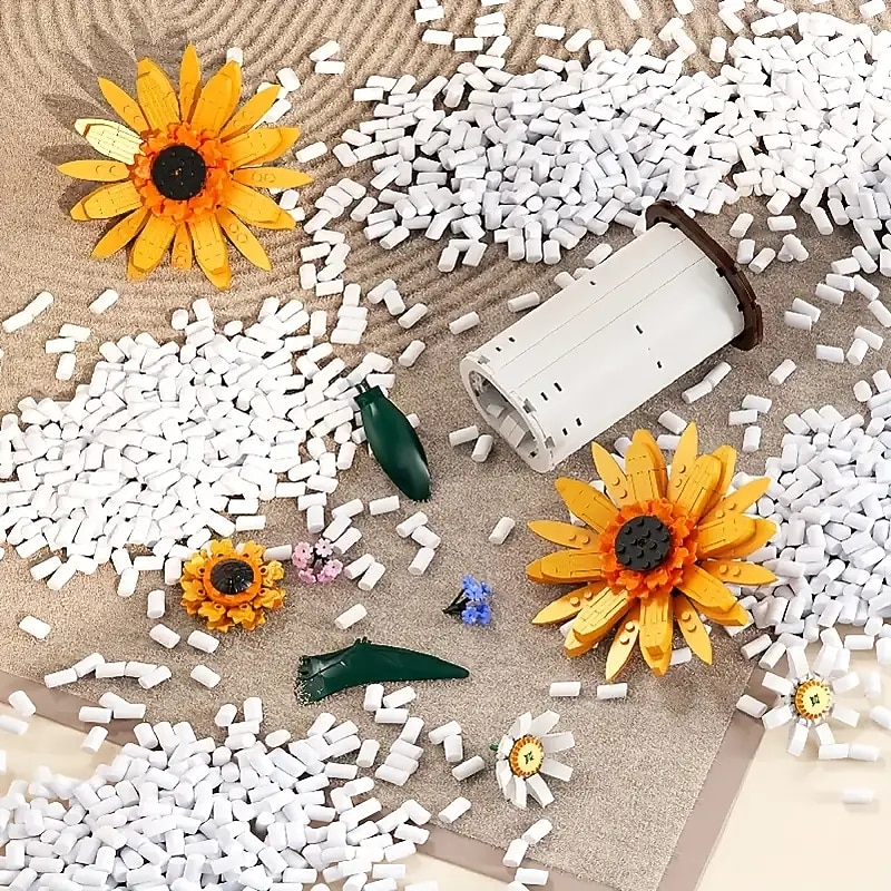 Women's Day Gifts 821pcs Sunflower Bouquet Puzzle Model Building Blocks Gifts For Girls  for her Mother's Day Gifts for MoM3