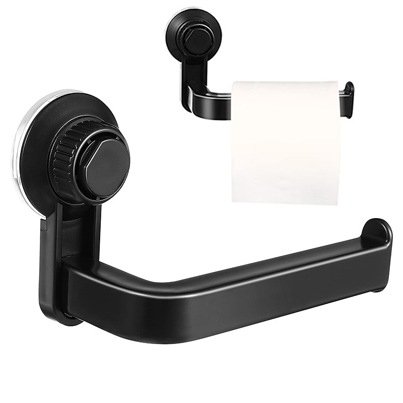 Punch Free Toilet Paper Holder Self-adhesive Suction Cup Rack Kitchen Bathroom Storage Waterproof Moisture Proof Towel Accessories Shelf Toilet Paper Holder Wall Mounted