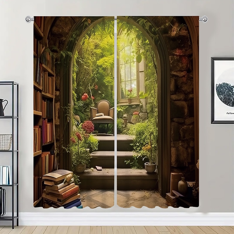 2 Panels Fantasy Room Curtain Drapes Blackout Curtain For Living Room Bedroom Kitchen Window Treatments Thermal Insulated Room Darkening4