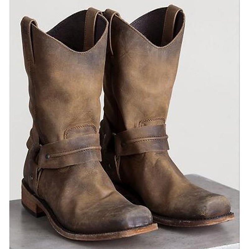 Retro Vintage Medieval Renaissance Shoes Western Boot Flat Jazz Boots Pirate Viking West Cowboy Rivet Solid Color Fancy Dress Men's Women's Pirate Steampunk Halloween Carnival Masquerade Performance