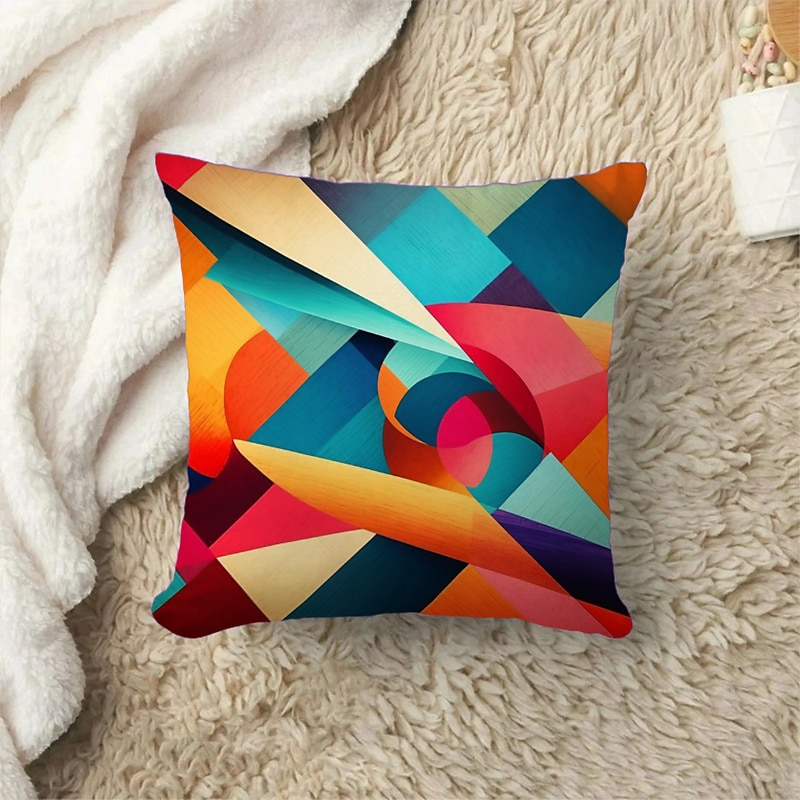 1PC Geometric Double Side Pillow Cover Soft Decorative Square Cushion Case Pillowcase for Bedroom Livingroom Sofa Couch Chair