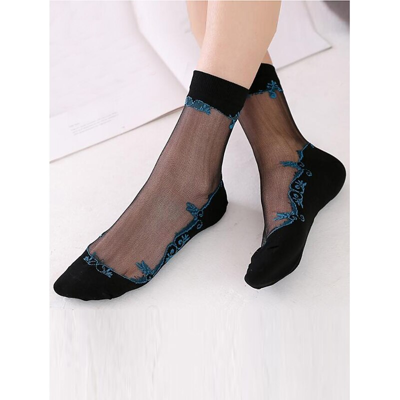 Women's Crew Socks Wedding Work Daily Flower Sexy Lolita 1 Pair4