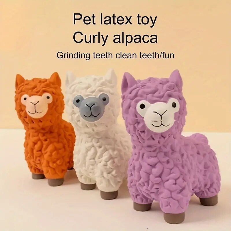 Alpaca Design Durable Dog Chew Toys Tough Squeaky Dog Grinding Teeth Toys3
