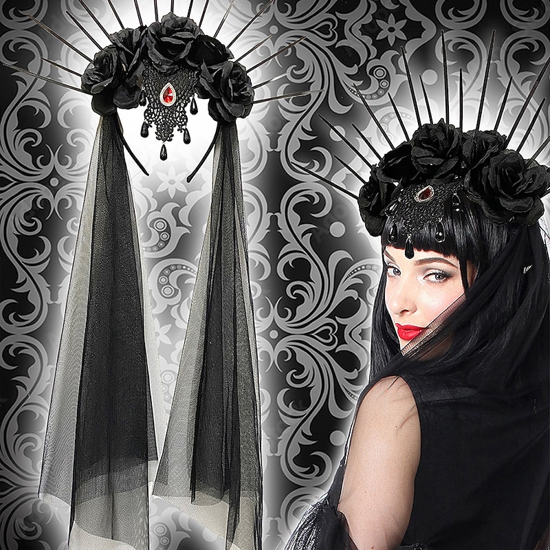 Retro Vintage Punk & Gothic Medieval Headband Witch Queen Fancy Dress Women's Fantasy Halloween Masquerade Halloween Masquerade Adults' Headband - Main Image