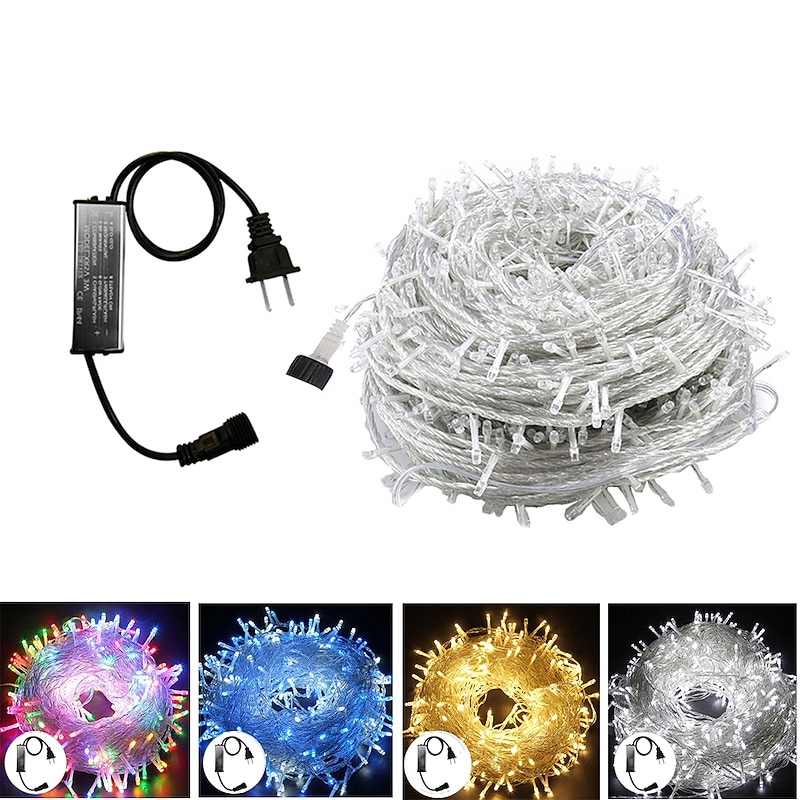 50M/100M Outdoor Waterproof Light String 8 Modes Iron Shell Waterproof Garden String Lights for Christmas Festivals & Parties