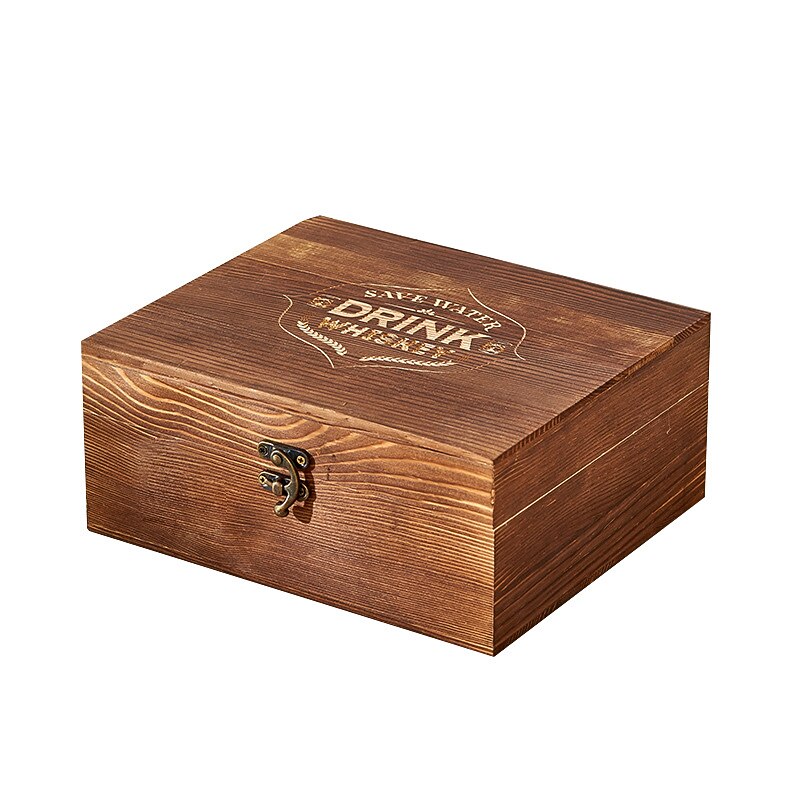 Women's Day Gifts Valentine's Day for Him Wooden Whisky Glass Box Ice Tartar Packaging Box Gift Set Double Whisky StorageBox Mother's Day Gifts for MoM