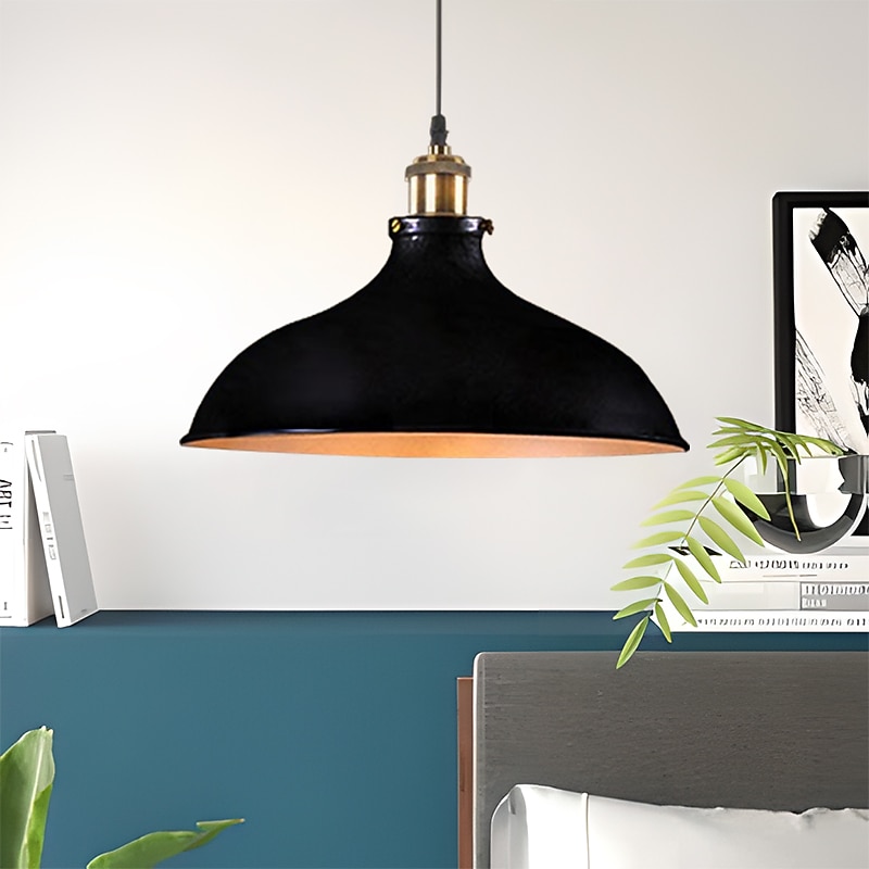 LED Pendant Light Hanging Ceiling Industrial Brushed Vintage Lampshade Bar Lighting ,Restaurant Lighting Antique Brushed Rustic Style Metal3