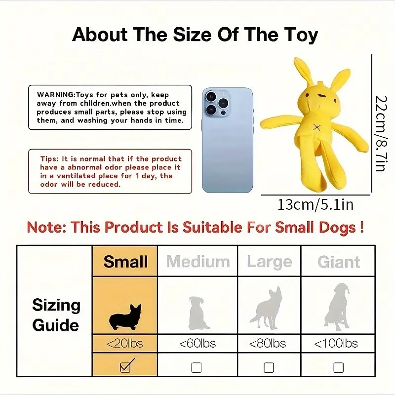 1pc Random Color Rabbit Design Pet Grinding Teeth Plush Toy Durable Chew Toy For Dog Interactive Supply3