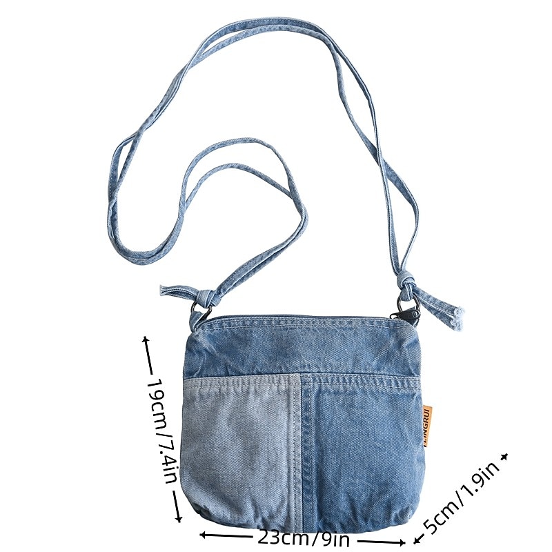 Vintage Denim Crossbody Bag – Casual Lightweight Shoulder Purse for Women, Trendy Everyday Messenger Bag2