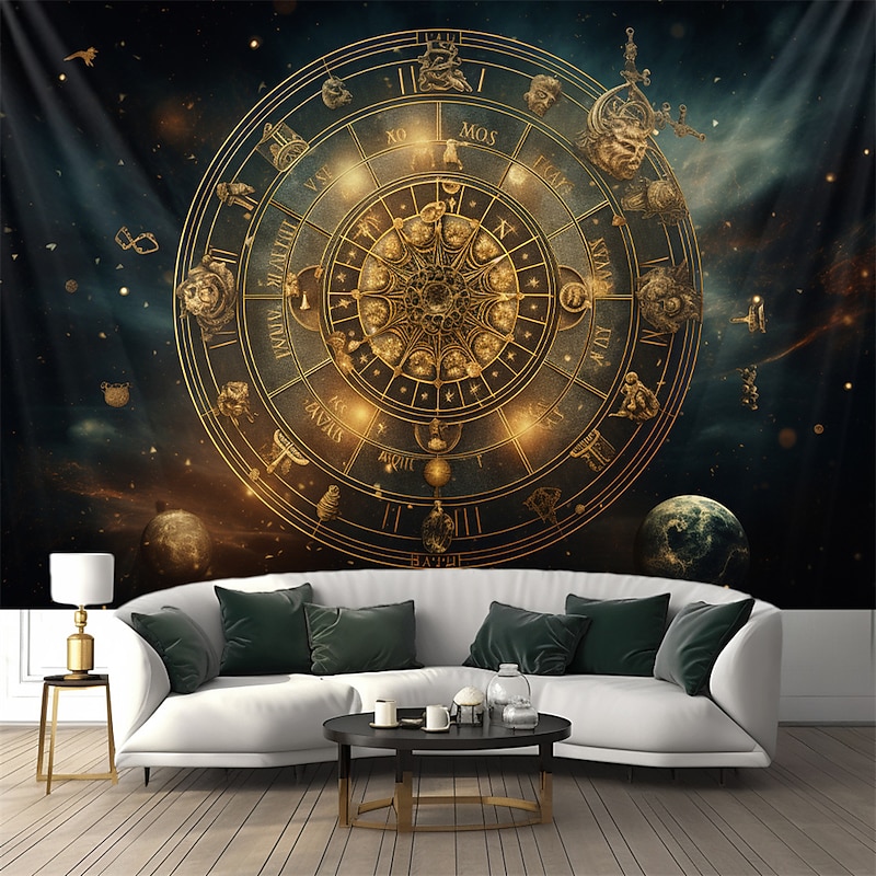 Tarot Divination Astrology Hanging Tapestry Wall Art Large Tapestry Mural Decor Photograph Backdrop Blanket Curtain Home Bedroom Living Room Decoration