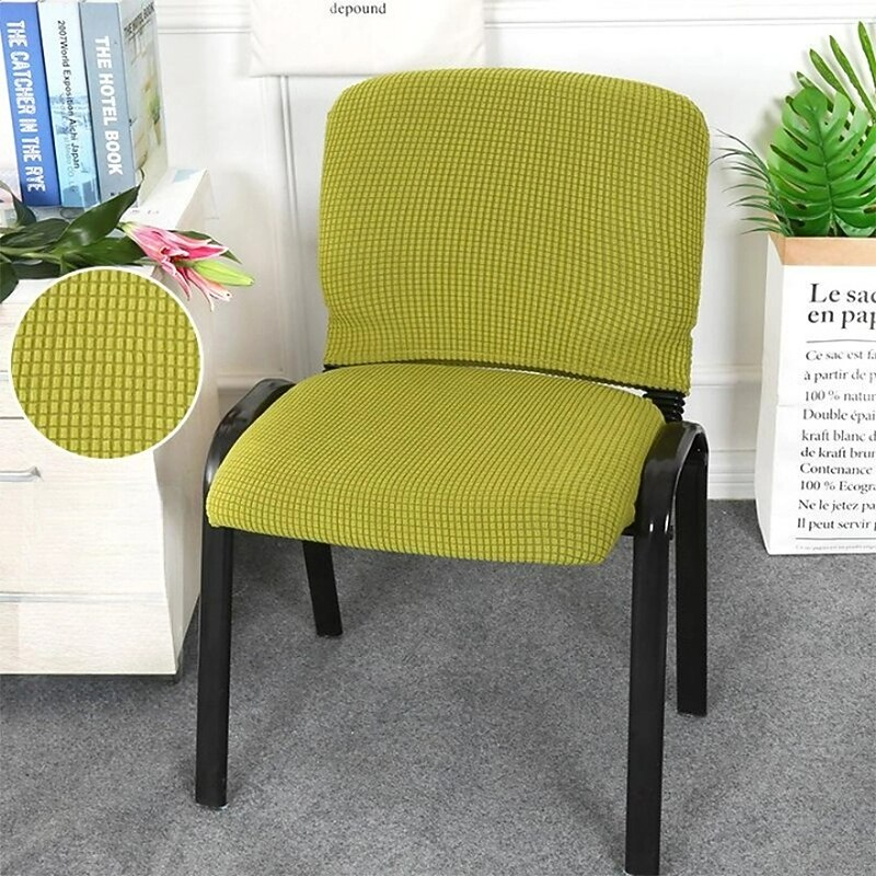 Stretch Office Chair Slipcover Covers Black Elacstic Seat Cover With Backrest Cover for Guest Reception Arm Chair or Computer Office Rotating4