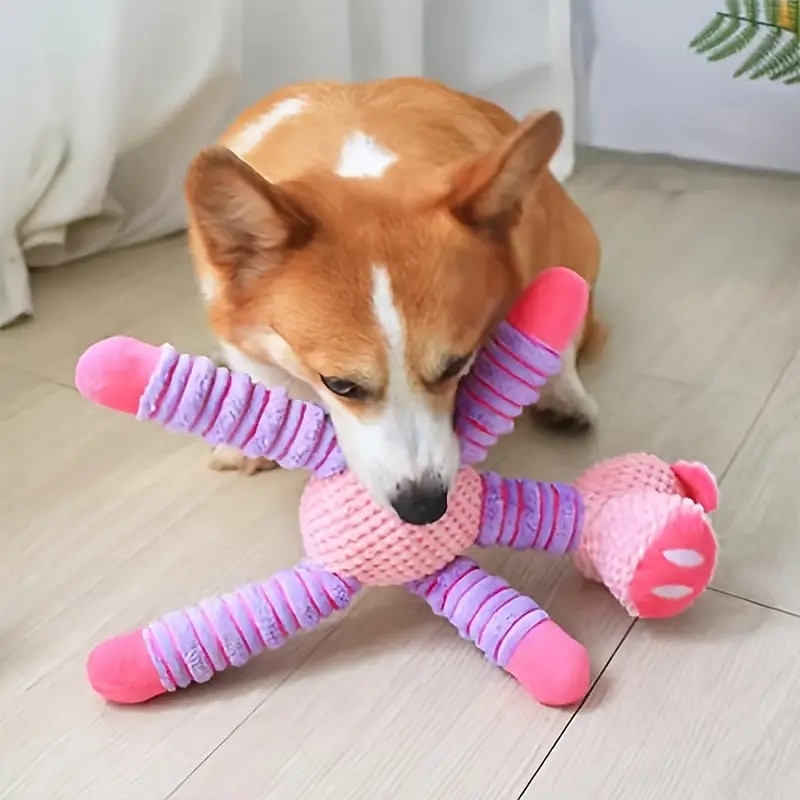 Durable Plush Dog Chew Toy for Interactive Play and TeethCleaning2
