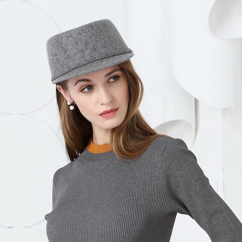 Hats 100% Wool Bowler / Cloche Hat Sun Hat Casual Holiday Elegant Retro With Cap Pure Color Headpiece Headwear2