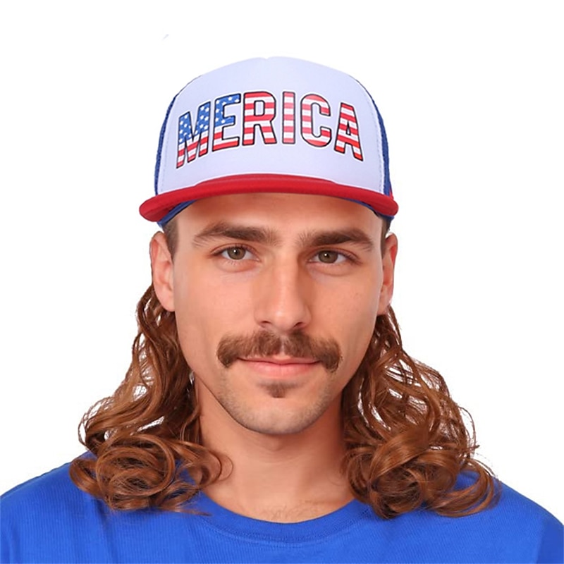 Unisex Loose Curly Hair Hat Adjustable Attached Hair Long Cap Baseball Hairstyle Hair Wig Hiphop For Women Girls And Men Boys Mullet Wig Halloween Wigs4