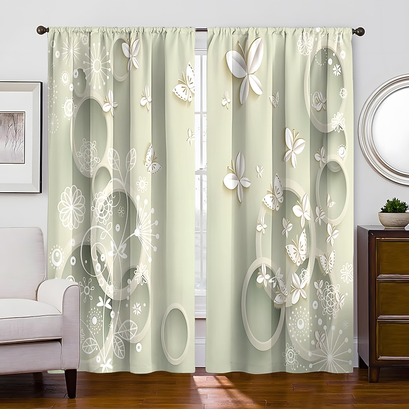 2 Panels Golden Roses Curtain Drapes Blackout Curtain For Living Room Bedroom Kitchen Window Treatments Thermal Insulated Room Darkening4