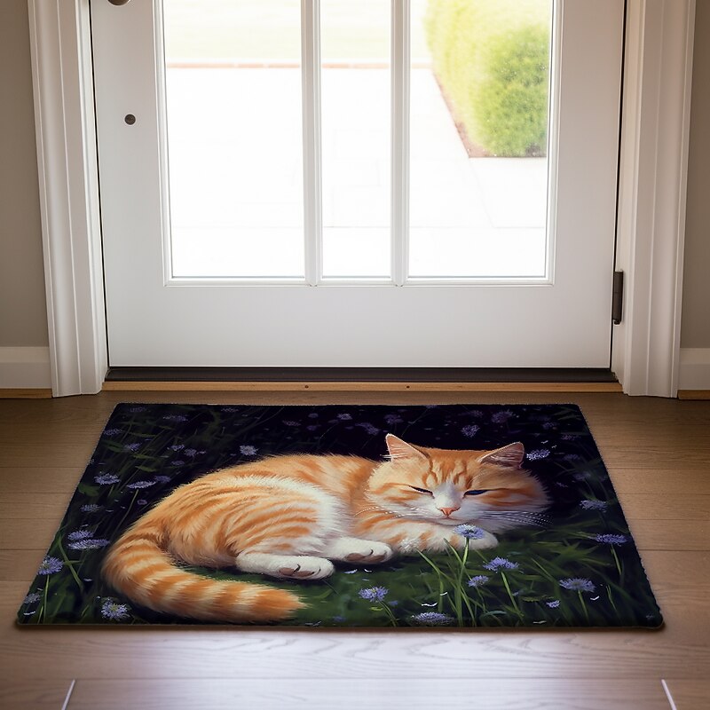 Painting Cat Doormat Floor Mats Washable Rugs Kitchen Mat Non-Slip Oil Proof Rug Indoor Outdoor Mat Bedroom Decor Bathroom Mat Entrance Rug3