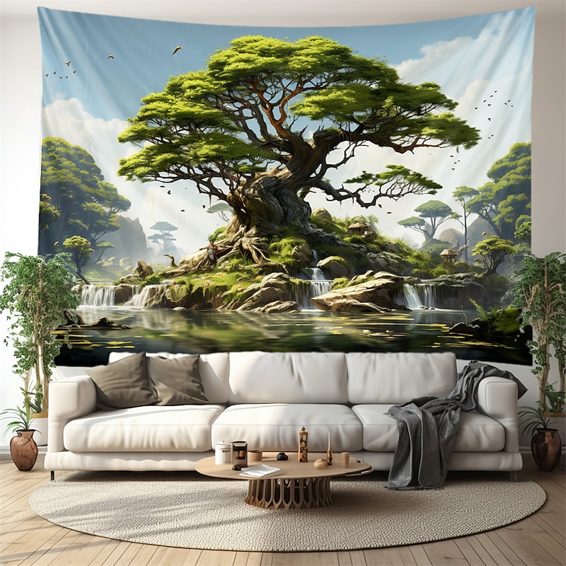 Magic Tree Houses Hanging Tapestry Wall Art Large Tapestry Mural Decor Photograph Backdrop Blanket Curtain Home Bedroom Living Room Decoration2