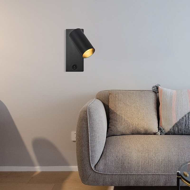 Wall Light Sconce  Adjustable Headboard Engineering Reading Spotlights, Recessed Push Switch Wall Lamps Hotel Bed Side Decorative Wall Sconces Spotlight, E27 Lamp Socket2