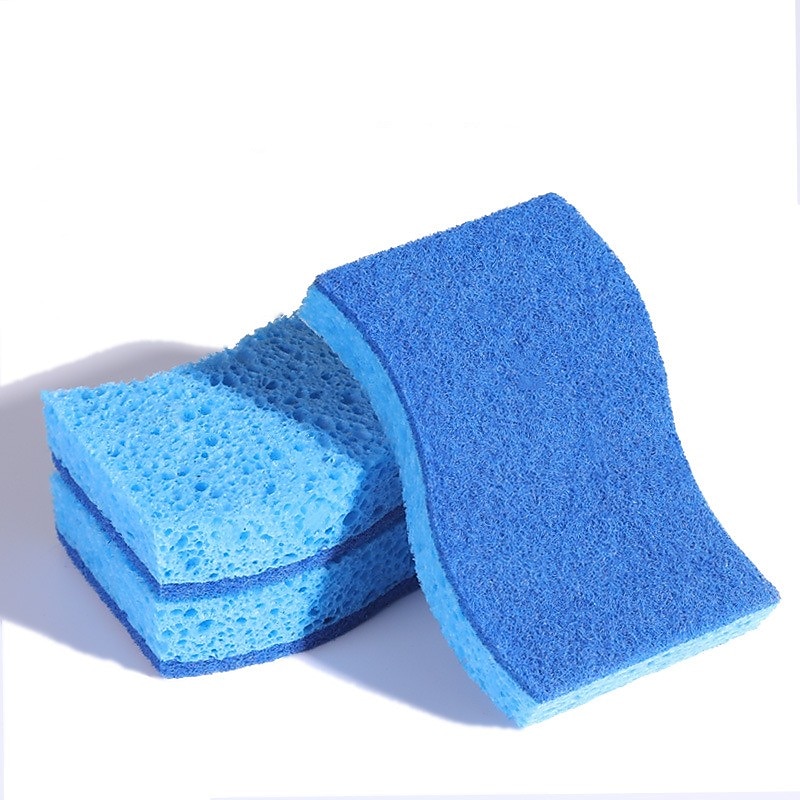Wood Pulp Sponge Blue Scouring Cloth Kitchen And Household Daily Dishwashing Pot Cleaning And Water Absorbing Sponge Tool2