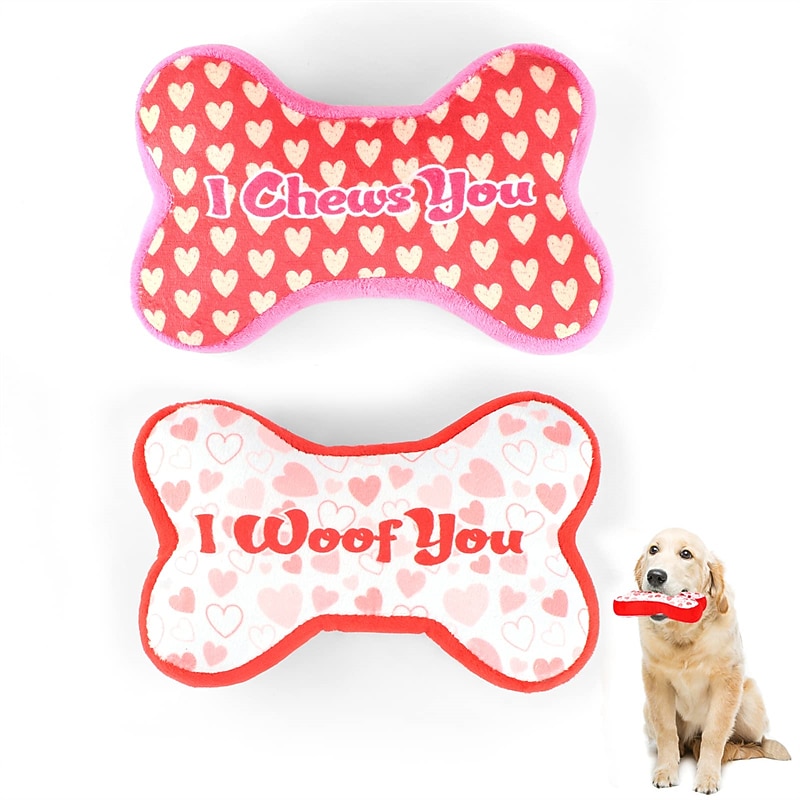Dog Chew Toys for Small Dog Dog Toy with Crinkle Paper and Sounding Whistle for Boys and Girls Puppy Dogs Love Dog Gift Chew Toy with Love Logo