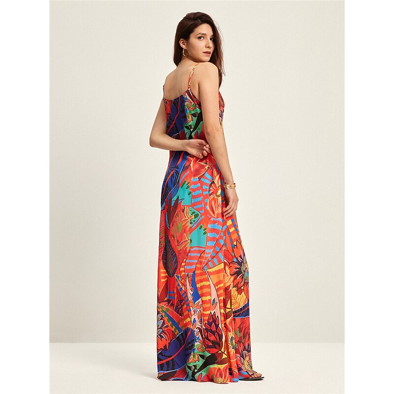 Tropical Print Summer Fashion Vacation Maxi Dress2