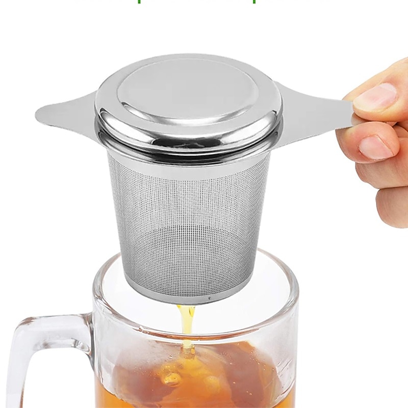 304 Stainless Steel Tea Strainer Reusable Tea Infuser Tea Strainer Teapot Loose Tea Leaf Spice Tea Filter Kitchen Accessories Tea Strainer Tea Drain