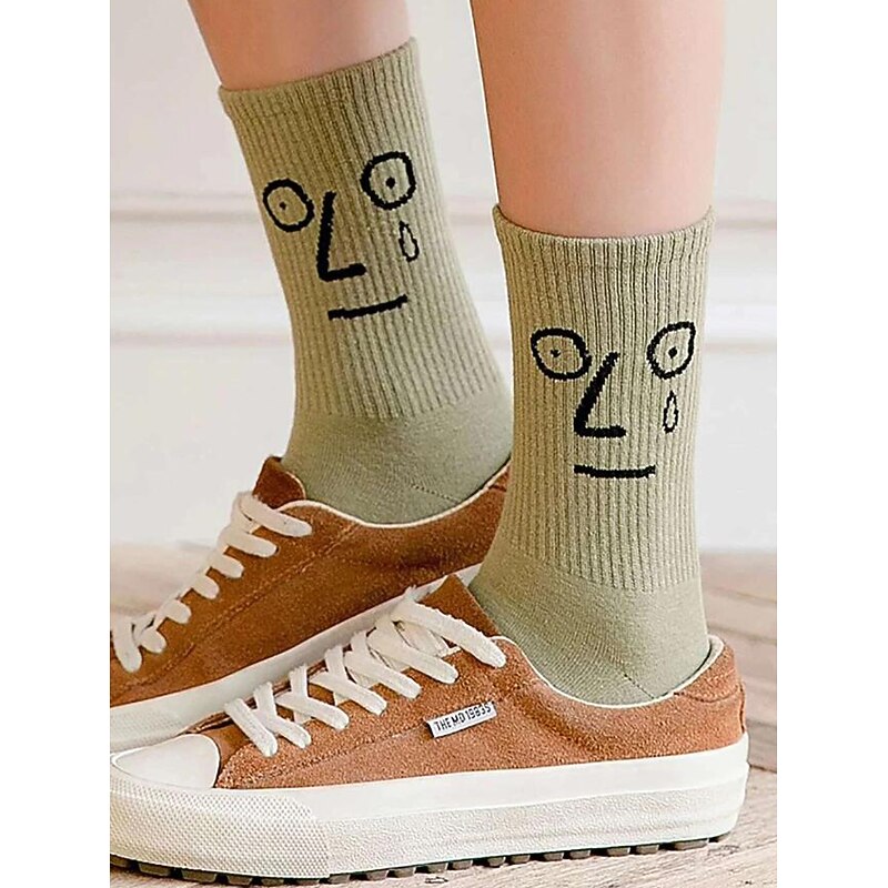10 Pairs Women's Crew Socks Work Daily Holiday Multi Color Cotton Sporty Simple Casual Casual Cute Sports Socks4
