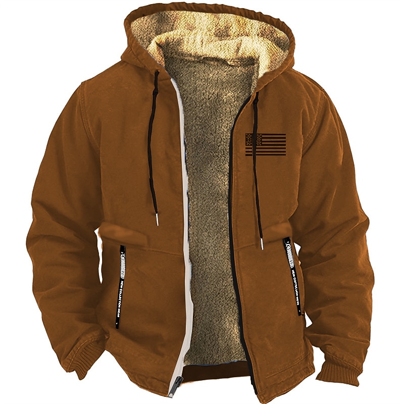 Men's Color Block Long Sleeve Sweatshirts  Hooded Basic Casual Sports & Outdoor Sports Winter Blue Brown Gray Clothing Apparel Designer Hot Stamping S M L XL XXL 3XL3