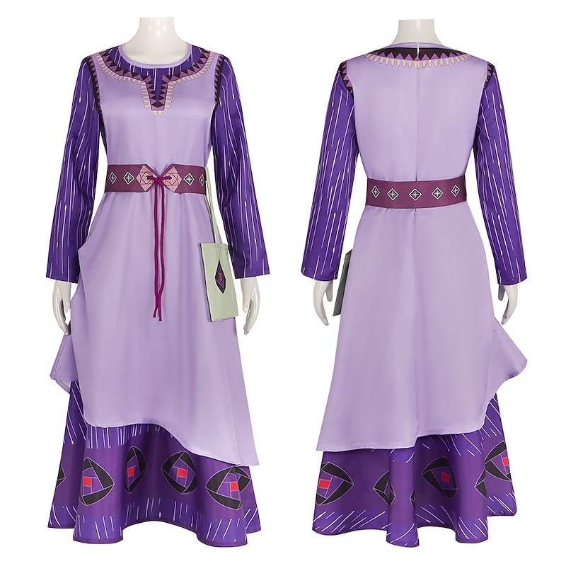 Wish Princess Asha Dress Cosplay Costume Outfits Cute Movie Cosplay for Women's Girls' Kid's Adults' Carnival Children's Day New Year2