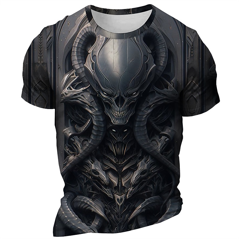 Men's Graphic Monster T Shirt Short Sleeve T shirt 3D Print Crew Neck Shirt Daily Designer Retro Vintage Sports Outdoor Holiday Going out Black Blue Red Spring & Summer Clothing Apparel S M L XL 2XL