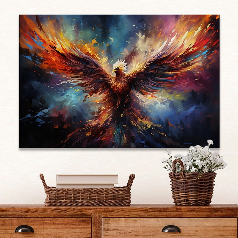 Animals Wall Art Canvas Flaming Phoenix Prints and Posters Pictures Decorative Fabric Painting For Living Room Pictures No Frame4