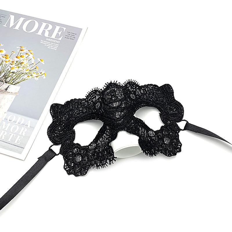 9 Pcs Adult Party Lace Mask Half Face Masked Ball Women's Halloween Props Black Fun Eye Mask4