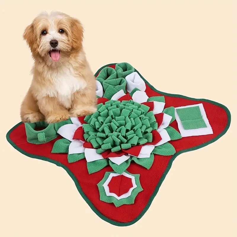 Dog Snuffle Mat Christmas Design Pet Slow Feeding Pad PetSniffing Mat Dog Training Toys