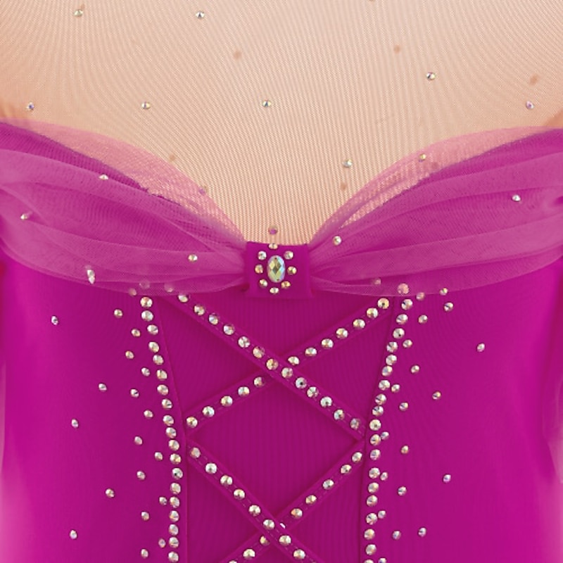 Figure Skating Dress Women's Girls' Ice Skating Dress Outfits milk white Dark red Yellow & Yellow Spandex High Elasticity Competition Skating Wear Ice Skating Figure Skating4