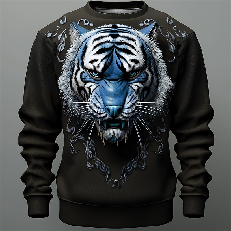 Men's Graphic Tiger Sweatshirts Golf Pullover Sweatshirt Long Sleeve Sweatshirt Crew Neck Fashion Daily Casual 3D Print Vacation Holiday Going out Print Spring &  Fall2