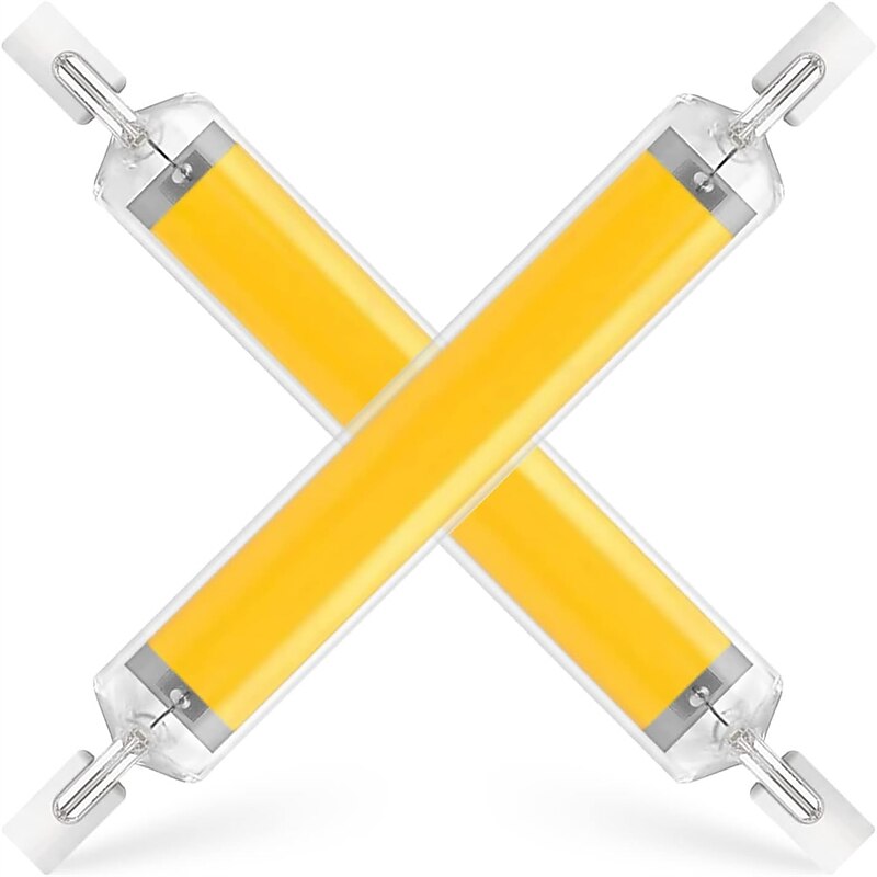 78mm  R7S LED Bulbs 5/10W 50W/70W Halogen Enquivalent Double Ended J Base  360Beam Angle 220V Dimmable 3000K Warm White/6000W White for Landscape Light  (2Pcs)