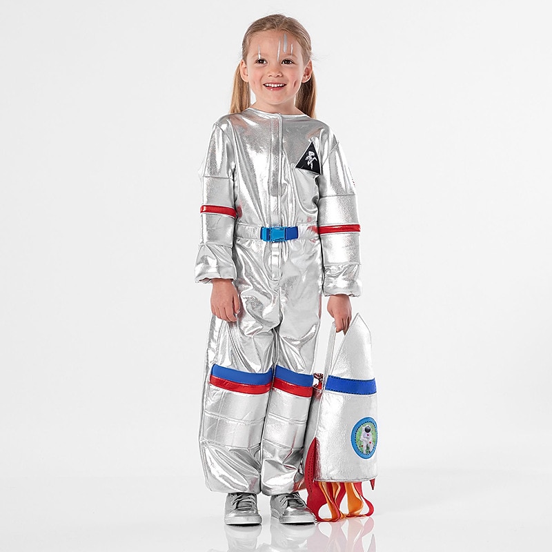 Astronaut Onesies with Bag 2 PCS Kid's Boys Girls' Cosplay  Costume Carnival Performance Masquerade Easy Halloween Costumes World Book Day3