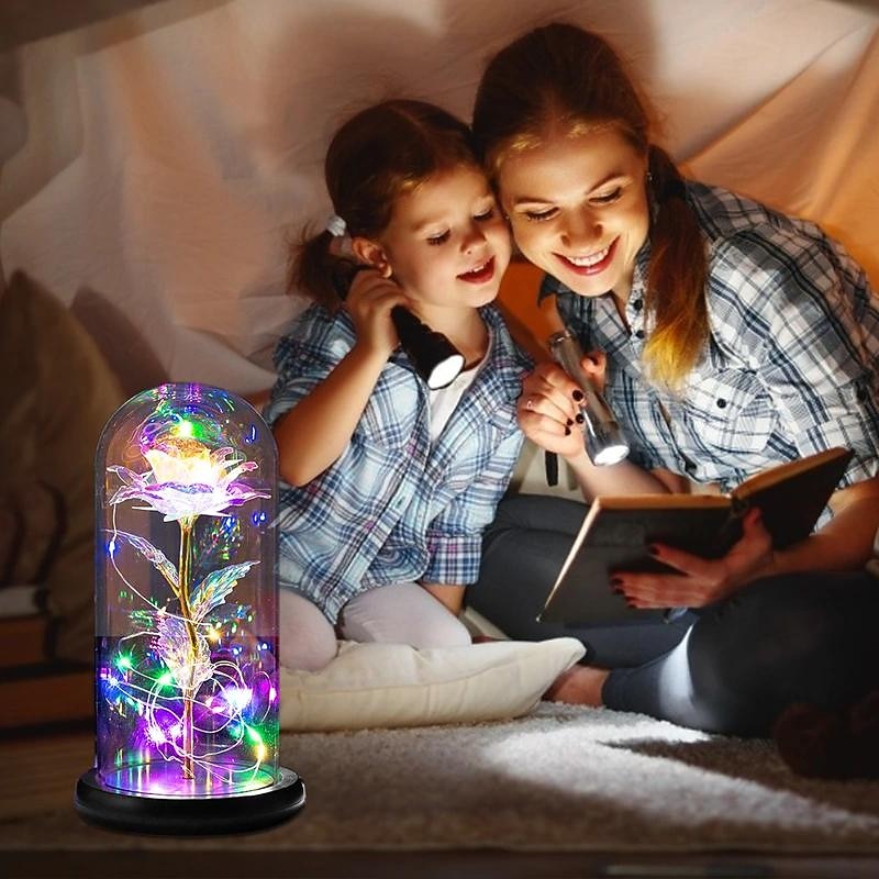 Romantic Enchanted Rose LED Fairy Light in Glass Dome - Perfect Gift for Mother's Day, Weddings, Valentines Day and Anniversaries (Batteries Not Included)3