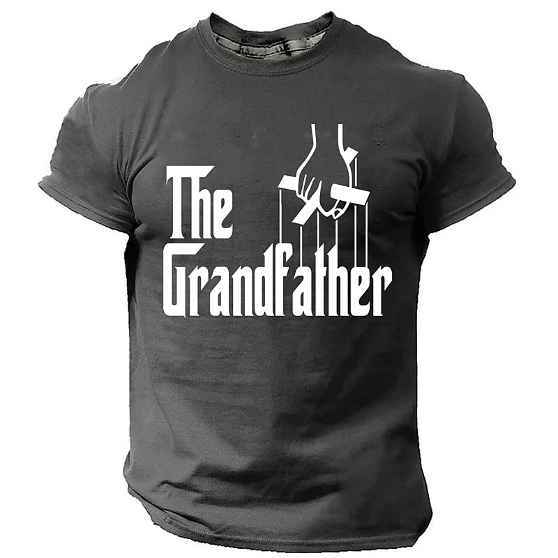 Men's Funny Grandfather Graphic T-Shirt, Godfather Parody Family Short Sleeve Design Tee3