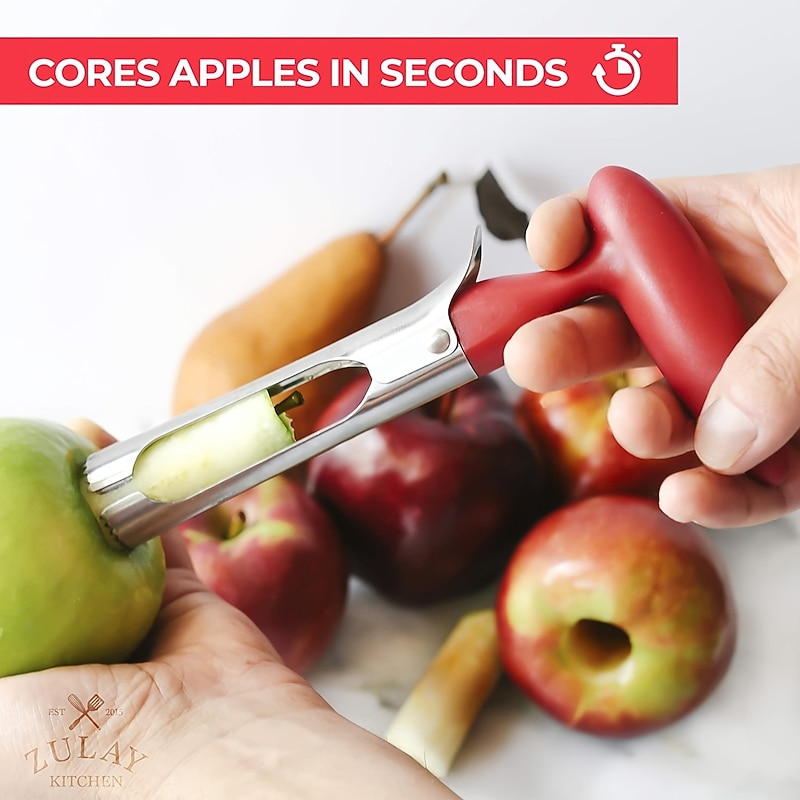 Premium Apple Corer, Durable Stainless Steel Apple Corer Remover For Pears, Bell Peppers, Honeycrisp, Gala And Pink Lady Apples, Kitchen Gadgets2