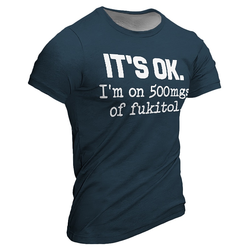 Men's Rude Offensive Graphic Letter T shirt Short Sleeve T shirt 3D Print Crew Neck Shirt Daily Designer Retro Vintage Sports Outdoor Holiday Going out Navy Blue Brown Army Green Spring & Summer