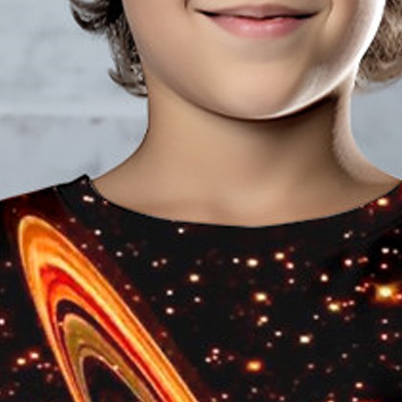 Boys 3D Galaxy Tee Shirts Long Sleeve 3D Print Spring Fall Sports Fashion Streetwear Kids 3-12 Years Crew Neck Outdoor Casual Daily Regular Fit3