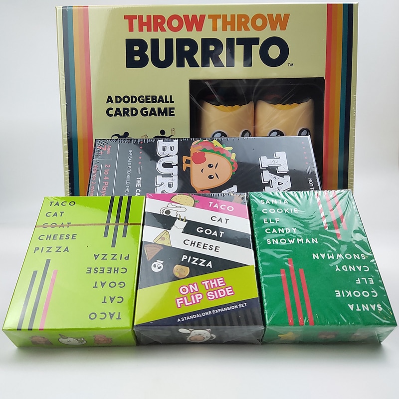 English Taco Cat Goat Cheese Pizza Board Game Cards Santa Cookie Elf Candy3