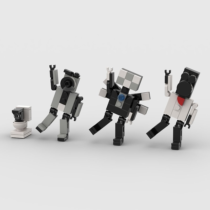 Toilet Man and Surveillance Man Toy Titan Sound TV Man Skibidi Toilet Building Block Q Cute Team4