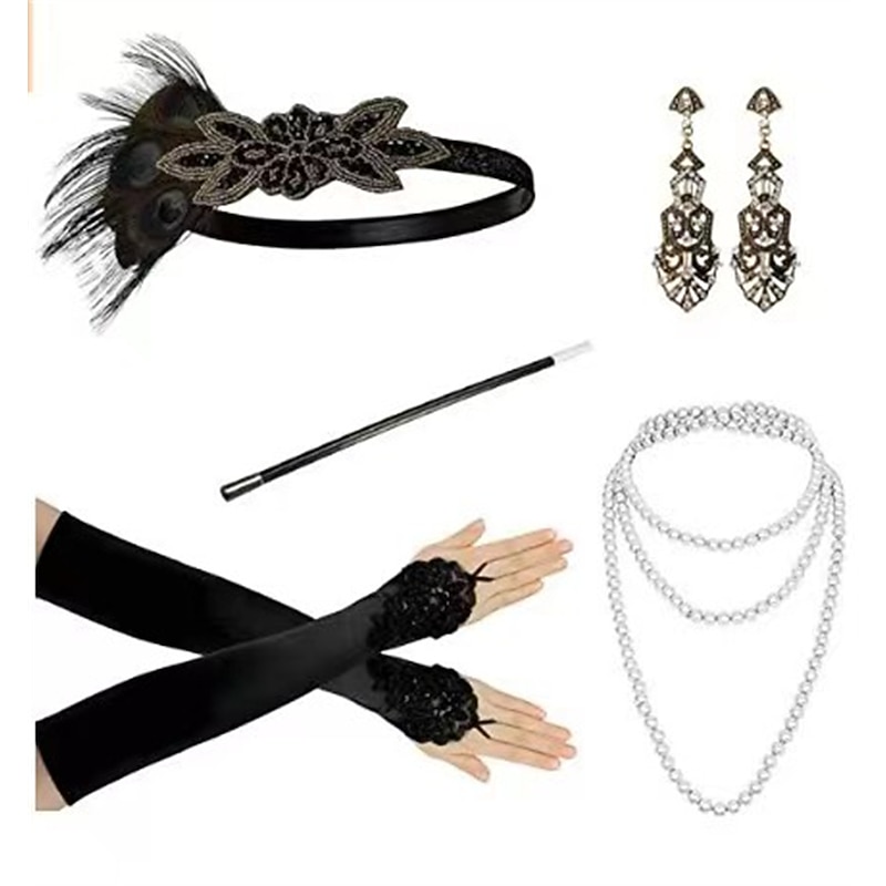 Head Jewelry Necklace Earrings Outfits Flapper Headband Retro Vintage 1920s Alloy For The Great Gatsby Cosplay Carnival Women's Costume Jewelry Fashion Jewelry2